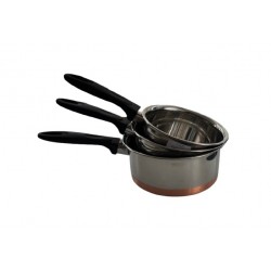 3pcs. Milk Pan Copper Cladded/ No lid 15/16/18cm 