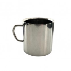Mug, Double Wall, Straight, Stainless Steel 9cm