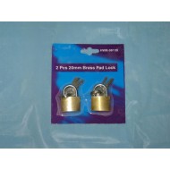 2 Pc. 20mm Brass Padlock,300/C M/50