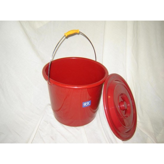 15 Litre Bucket w/Lid (Red/Blue/Green),36/C M/18
