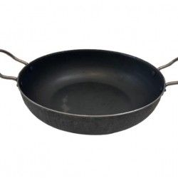 4pcs. Iron WOK / Kadai - FLAT 20/22/24/26cms 