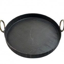 Jalebi Kadai Flat Wok 20", Heavy IRON