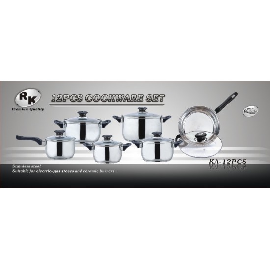 12pc Stainless Steel Cookware Set,2/C