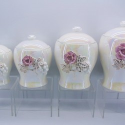4 PC Canister Set - Rose Design