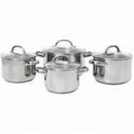 S/S 8pc Heavy Duty Stock Pot Set (26,28,30,32 CM),1/C