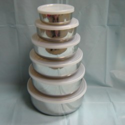 5pc Stainless Steel Bowl with Plastic Lid (10,12,14,16,18cm),20/C