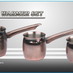 3 PC Coffee Warmer - Copper. 6-12-24 OZ.