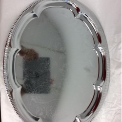 Round Chrome Plated Tray 35.5 CM  THICKNESS 0.35MM