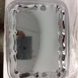  RECT TRAY IN CHROME PLATED  41.1X31CM THICKNESS 0.35MM