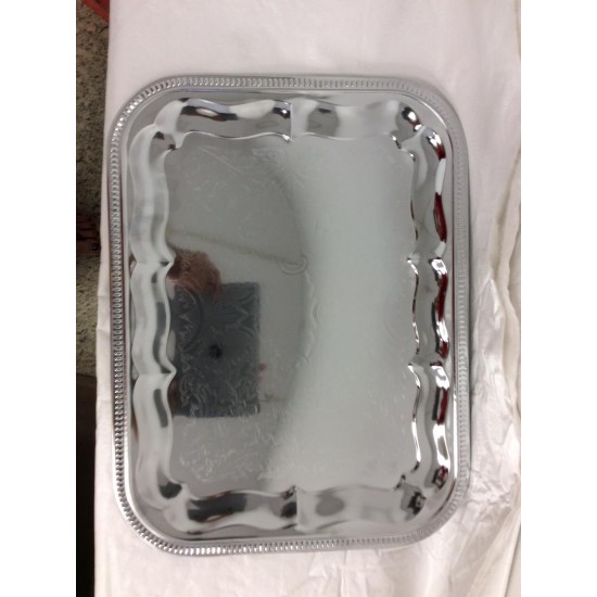  RECT TRAY IN CHROME PLATED  41.1X31CM THICKNESS 0.35MM