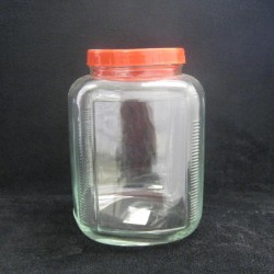 4L Jar with Red Lid (Rectangle)-12/case
