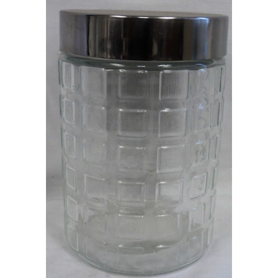 1.5 L Jar with S/S Li1.5L Jar with S/S Lid Square Design,12/C