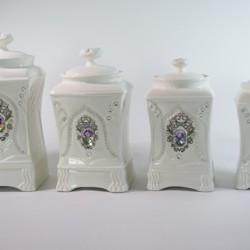 4 pc Stone Canister Set-Purple 