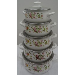 10pc Enamel Cookware Set (Pink),4/C