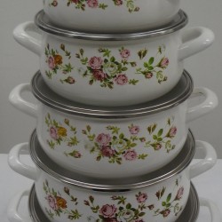 10pc Enamel Cookware Set (Pink),4/C