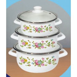 6pc Enamel Cookware Set,-(Pink) 4/C