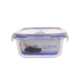 Square Glass Food Contrainer 520 ml/ 17.6 oz/ 2.2 cup
