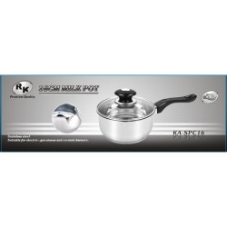 16 cm S/S Sauce Pot with Lid 6/C