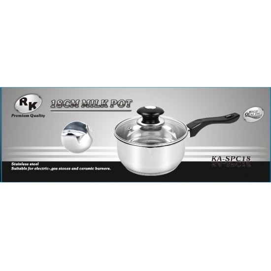 18 cm S/S Sauce Pot with Lid 6/C