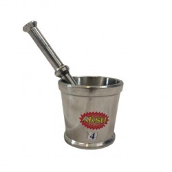 Mortar & Pestle (Khaldasta), Stainless Steel  # 4