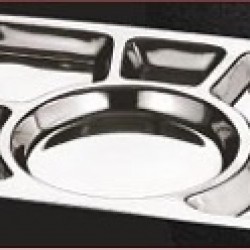 Mess Tray - Round comprt., 40x30cm, Heavy