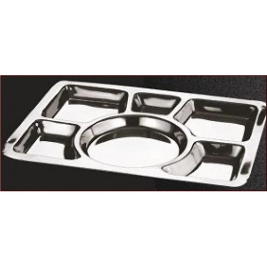 Mess Tray - Round comprt., 40x30cm, Heavy