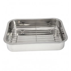 Roasting Pan w/Grill-30x22cm -0.5mm
