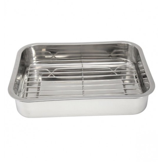 Roasting Pan w/Grill-30x22cm -0.5mm