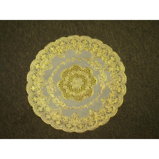 PVC Doily Round 38cm (15') Gold