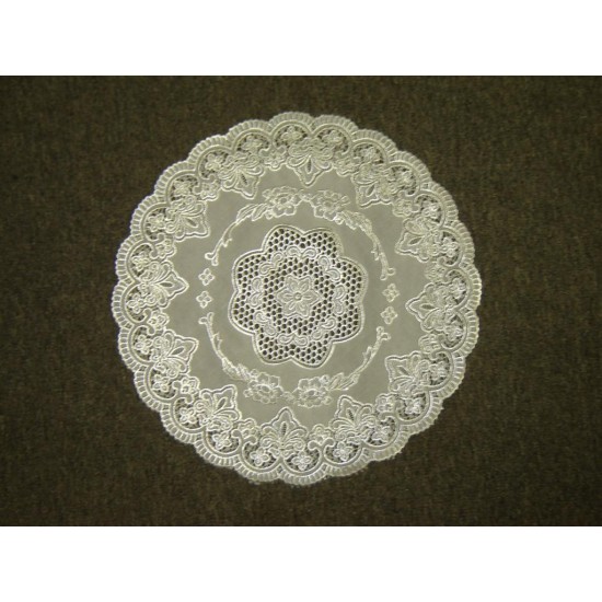 PVC Doily Round 38cm (15') Silver