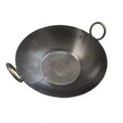 Iron WOK / Kadai, FLAT  #10, 24cms 
