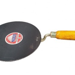 Iron Tawa w/Wooden Handle 10" - Flat NOOR